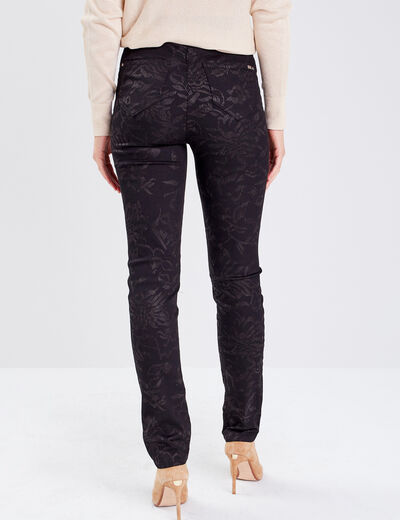 Pantalon ajusté denim noir femme