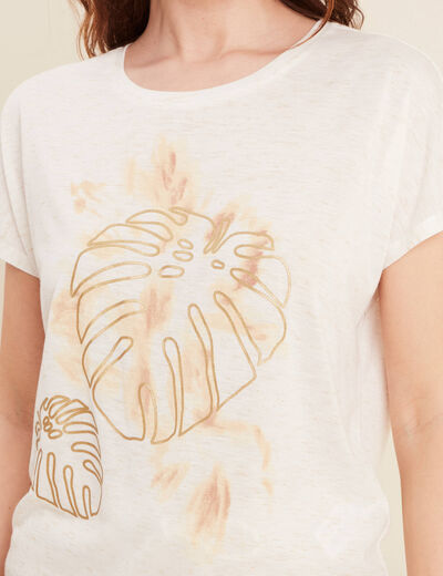 T-shirt manches courtes ecru femme