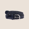Ceinture large tress&eacute;e bleu marine femme