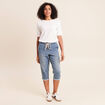 Pantacourt coupe mom denim double stone femme