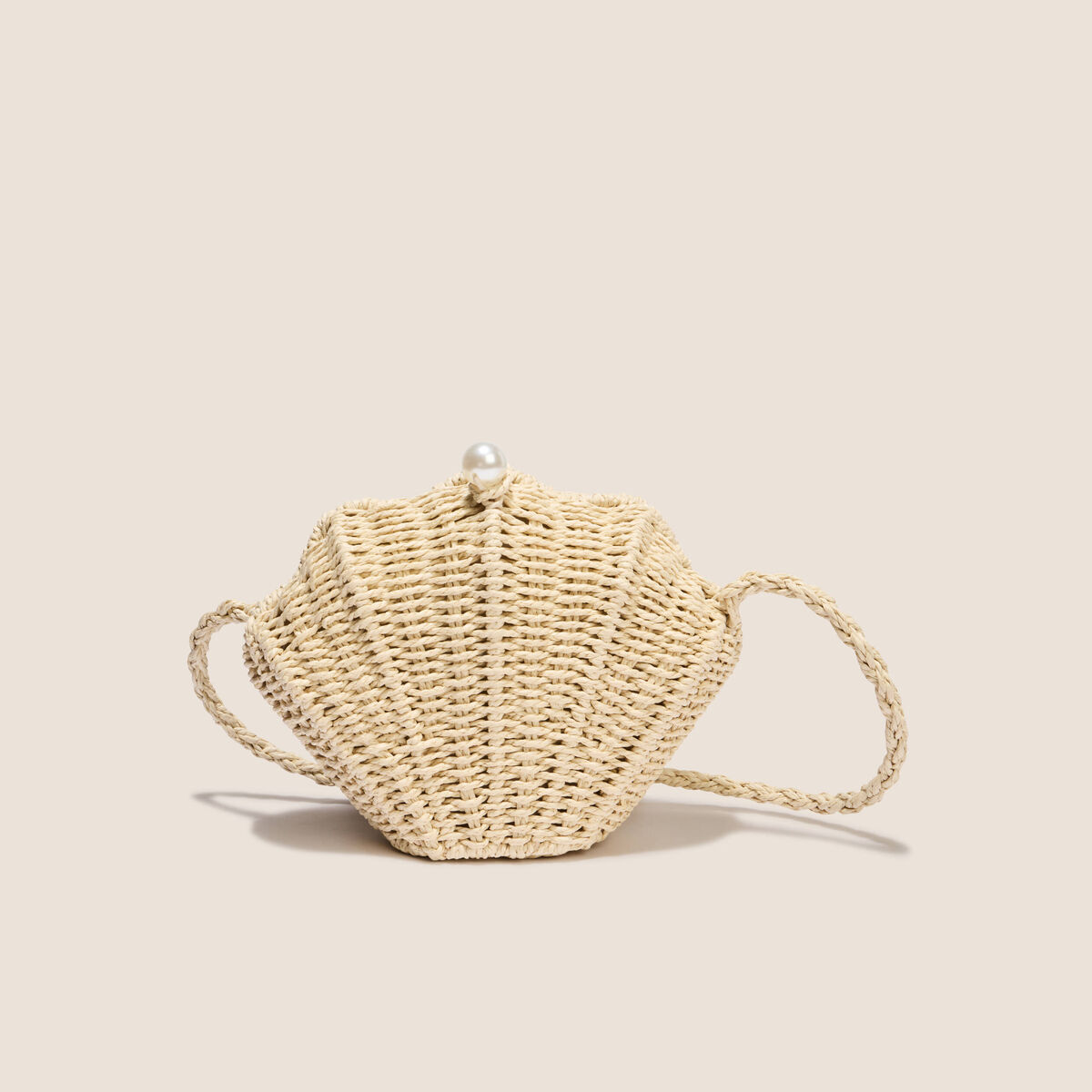 Sac bandouli&egrave;re doubl&eacute; ecru femme