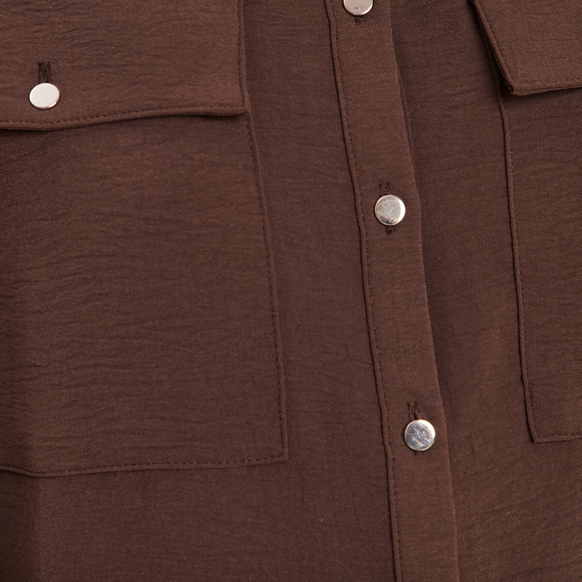 Chemise manches longues marron femme
