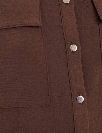 Chemise manches longues marron femme