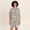 Robe droite courte manches courtes noir femme