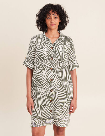 Robe droite courte manches courtes noir femme