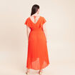 Robe longue &eacute;vas&eacute;e &agrave; volants orange fonc&eacute; femme