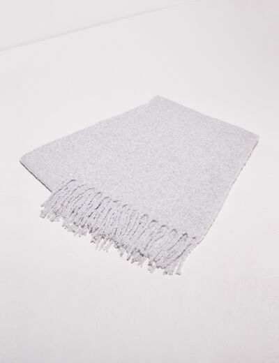 Écharpe à franges gris clair femme