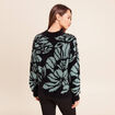 Pull duveteux col montant noir femme