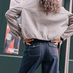 Veste col montant doubl&eacute;e marron femme