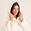 Parka r&eacute;versible courte &agrave; capuche ivoire femme
