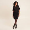 Robe bi-mati&egrave;re droite noir femme