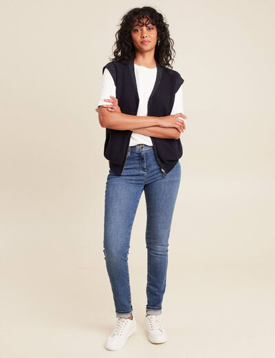 gilet réversible sans manches en coton multicolore femme