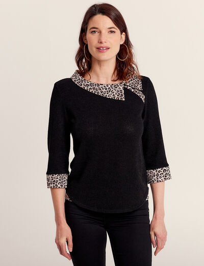 T-shirt manches 3/4 ecru femme