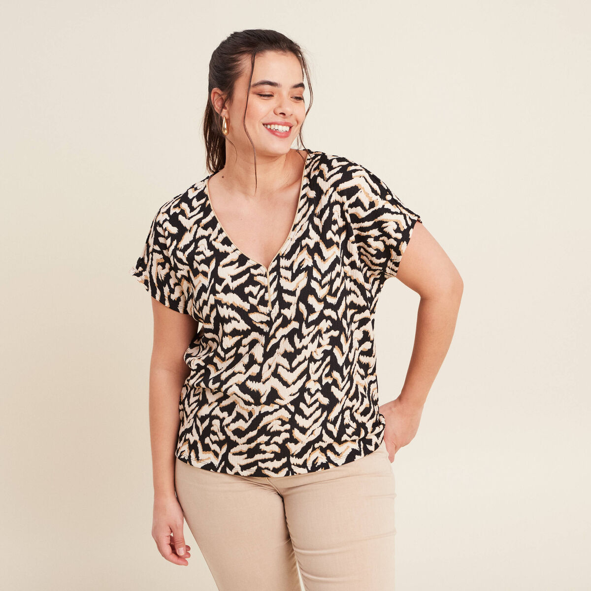 T-shirt manches courtes noir femme