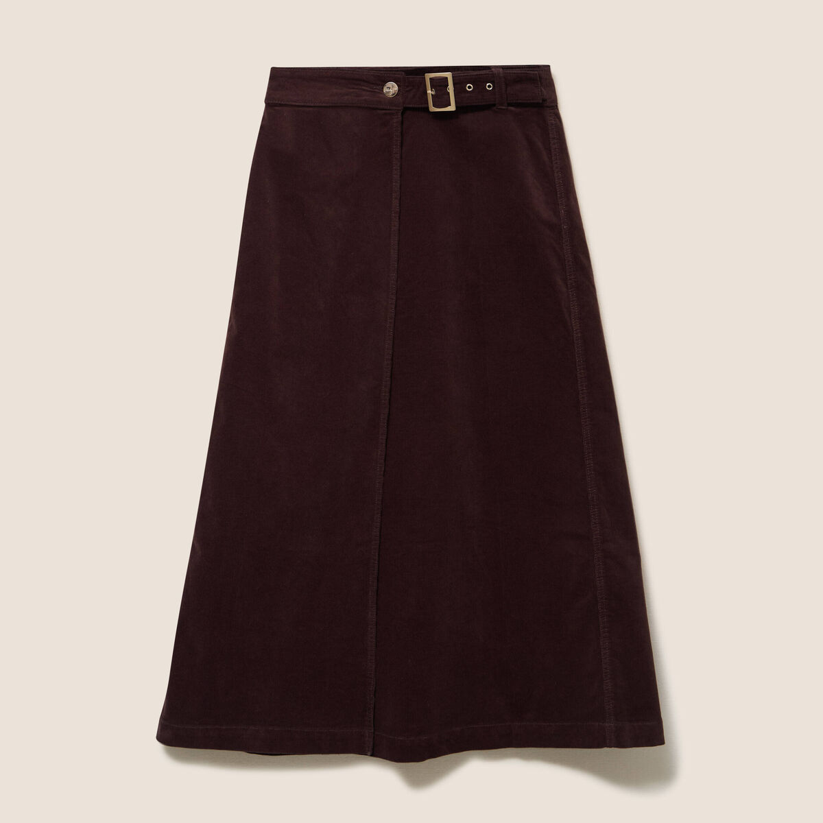 Portefeuille en velours marron fonc&eacute; femme