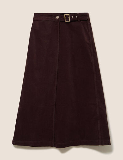 Portefeuille en velours marron fonc&eacute; femme