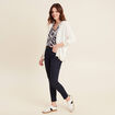 Gilet manches 3/4 ecru femme