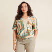 Blouse manches courtes multicolore femme