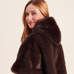 Poncho marron fonc&eacute; femme