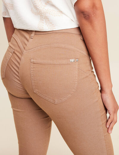 Pantalon léger taille standard 7/8ème marron femme