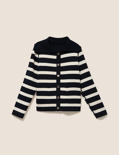 Veste r&eacute;versible en maille noir femme