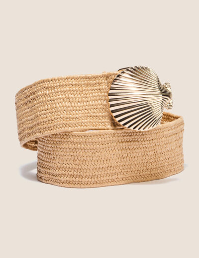 Ceinture boucle coquillage sable femme