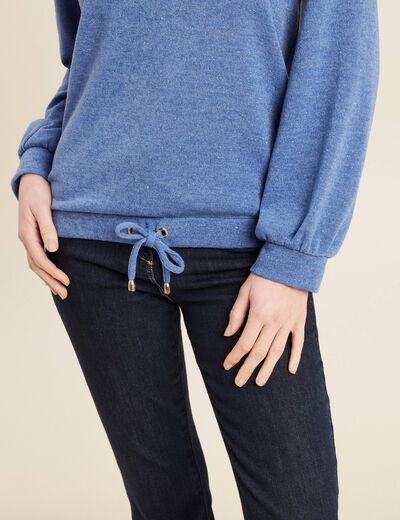 Sweat manches longues bleu ciel femme