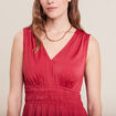 Robe longue empire satin bordeaux femme