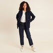 Caban doubl&eacute; avec capuche bleu marine femme