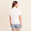 Chemise col chemise manches courtes blanc femme