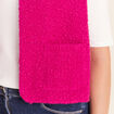 Gilet sans manches bouclette poches rose fushia femme