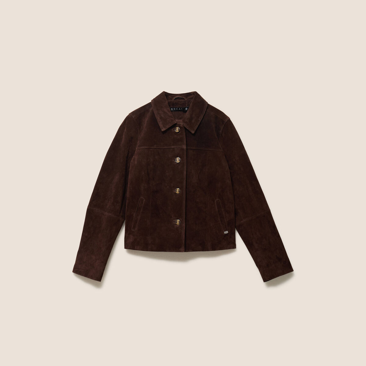Veste doubl&eacute;e marron fonc&eacute; femme