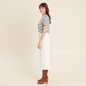 jupe longue droite en jean blanc femme Jupe longue droite en jean blanc femme