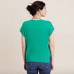 Pull &agrave; manches courtes vert turquoise femme