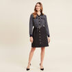 Robe droite buste tweed noir femme
