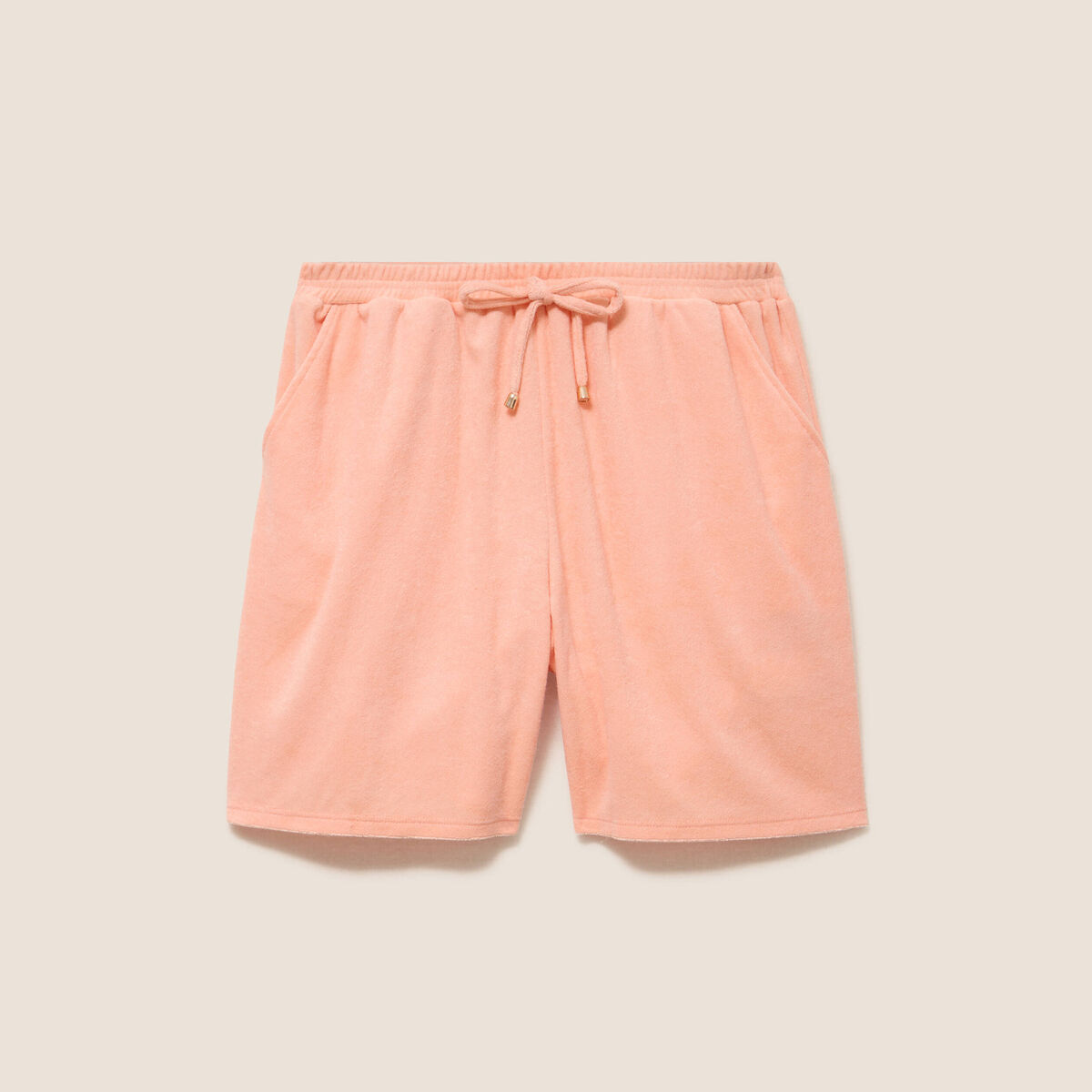 Short taille haute orange abricot femme