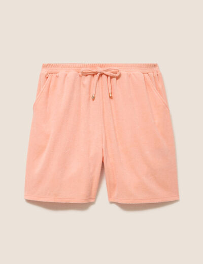 Short taille haute orange abricot femme