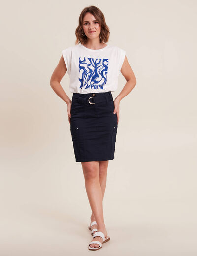 T-shirt manches courtes ecru femme