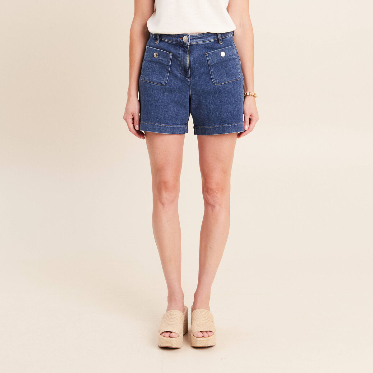 Jean taille haute denim stone femme