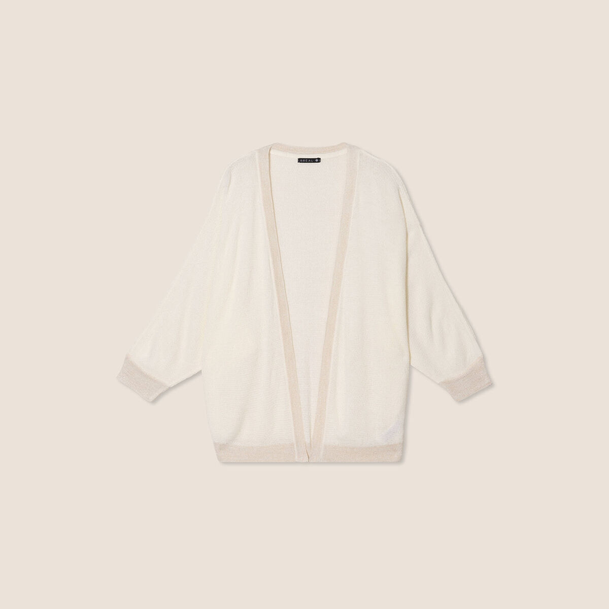 Gilet manches 3/4 ecru femme