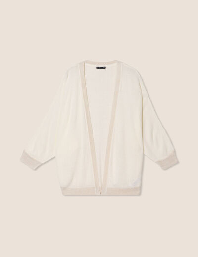 Gilet manches 3/4 ecru femme