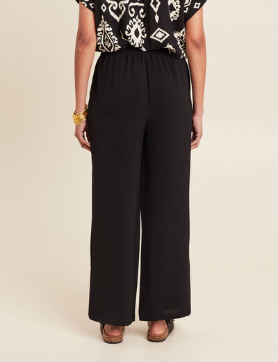 Pantalon portefeuille noir femme