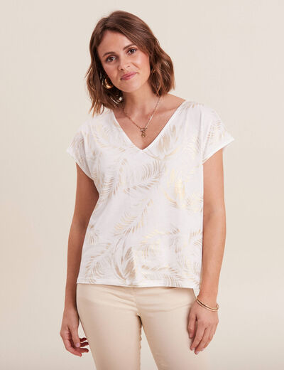 T-shirt manches courtes blanc femme