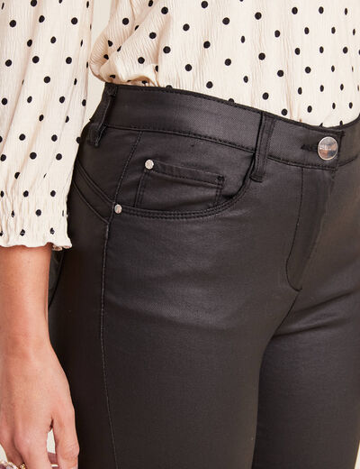Pantalon magique L'Unique enduit noir femme