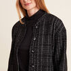 Veste droite boutonn&eacute;e noir femme