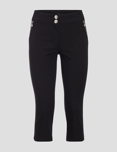 Pantacourt ajusté noir femme