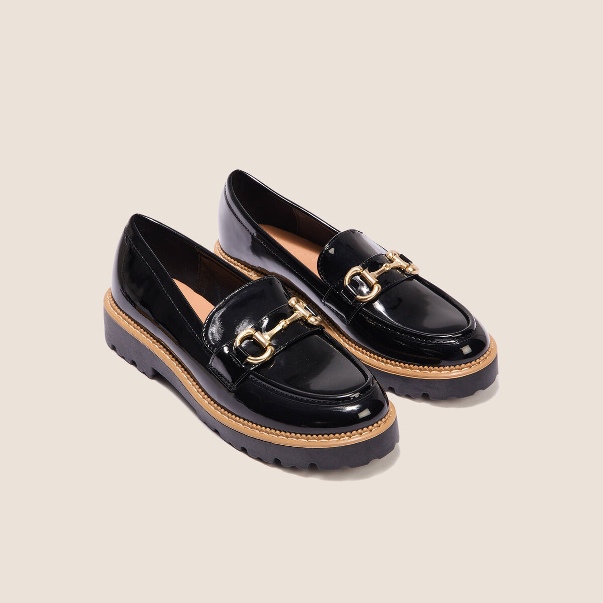 Mocassins vernis noir femme