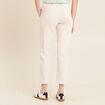 Pantalon droit velours ivoire femme