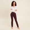 Pantalon droit taille haute bordeaux femme