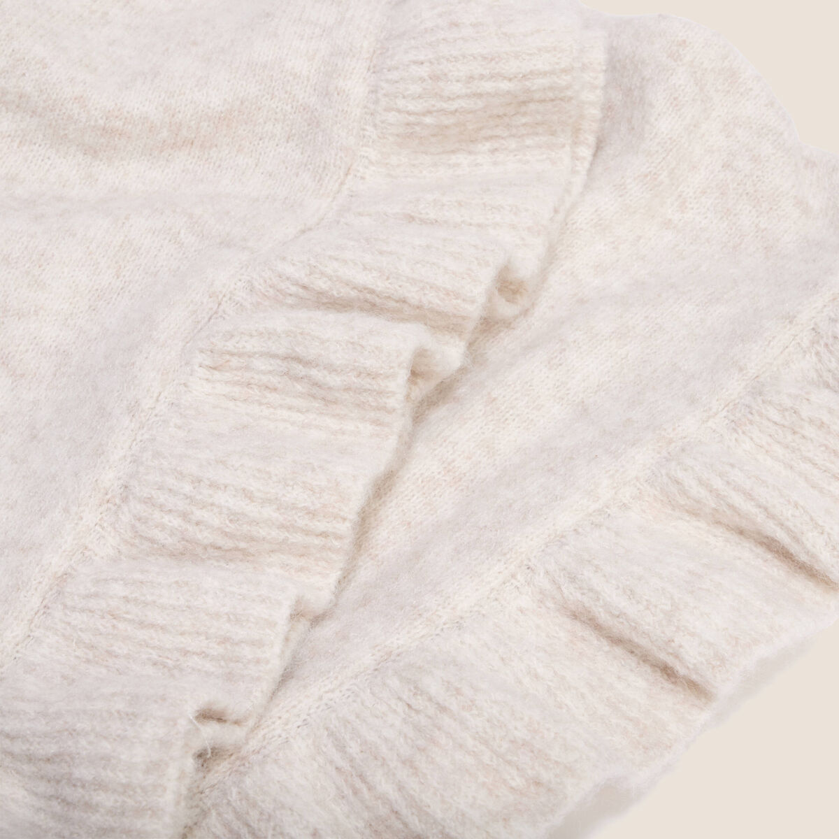 &Eacute;charpe aspect laineux beige femme